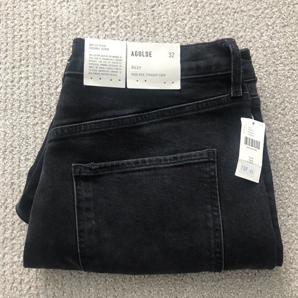 Anthropologie AGOLDE Riley High-Rise Straight Crop- size 32